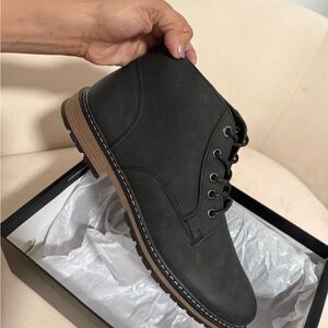 Steve Madden Men's Black Chukka Boots with Brown Stacked Sole